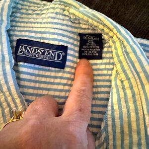 Lands End size XXL short sleeve Seer Sucker